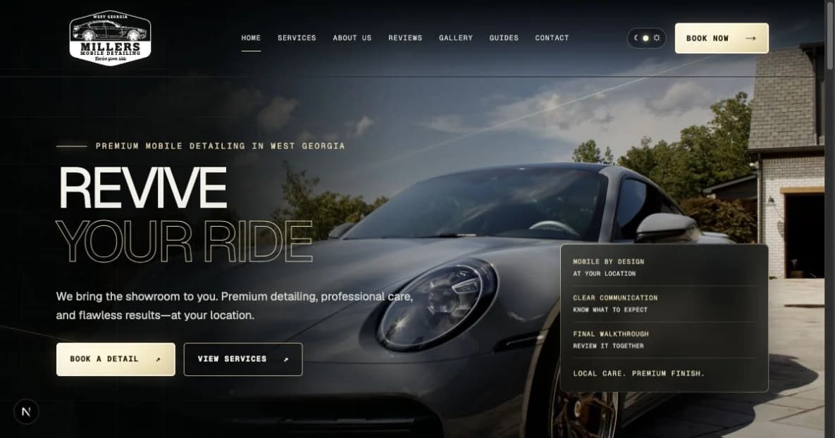 Meet the New Millers Mobile Detailing Website